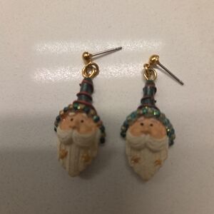 Charming Santa Earrings with Gold Accents